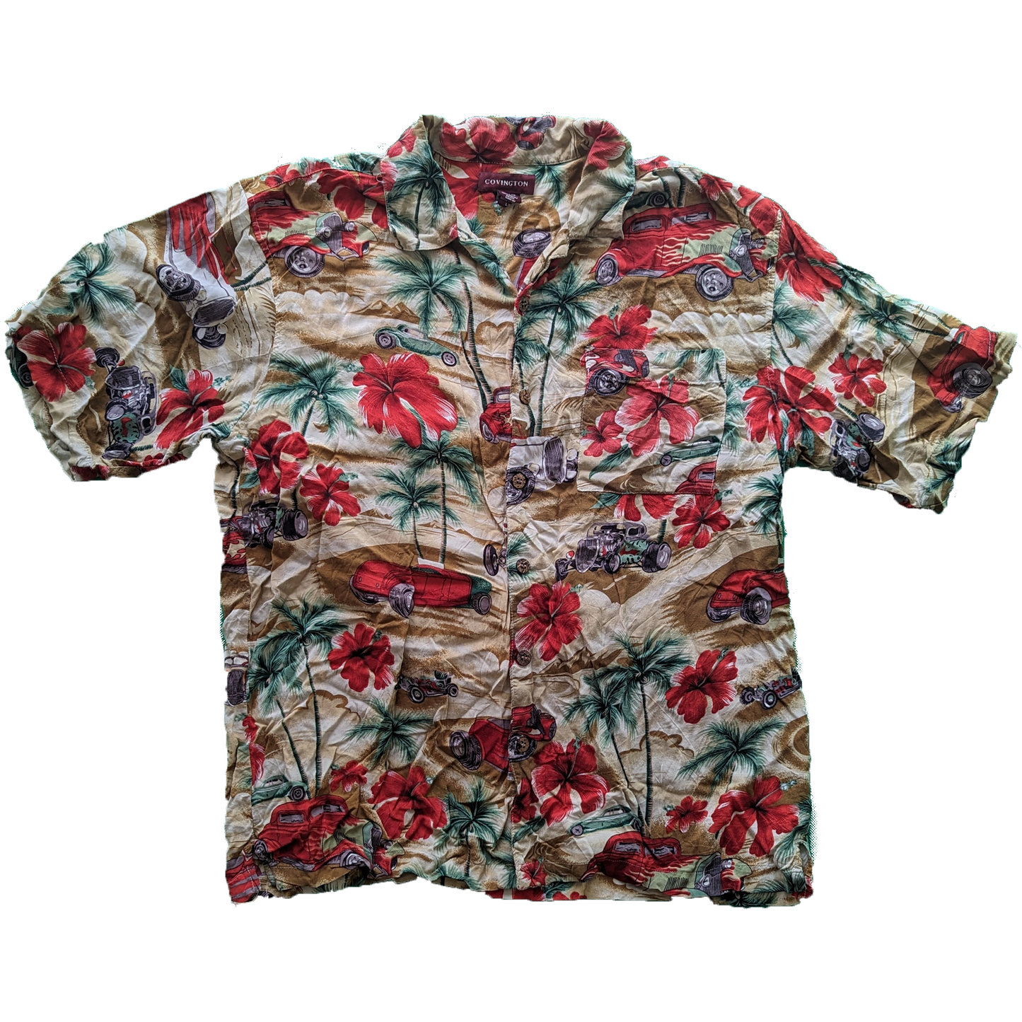 Vintage Hawaiian Shirt - Automotive Hot Rod