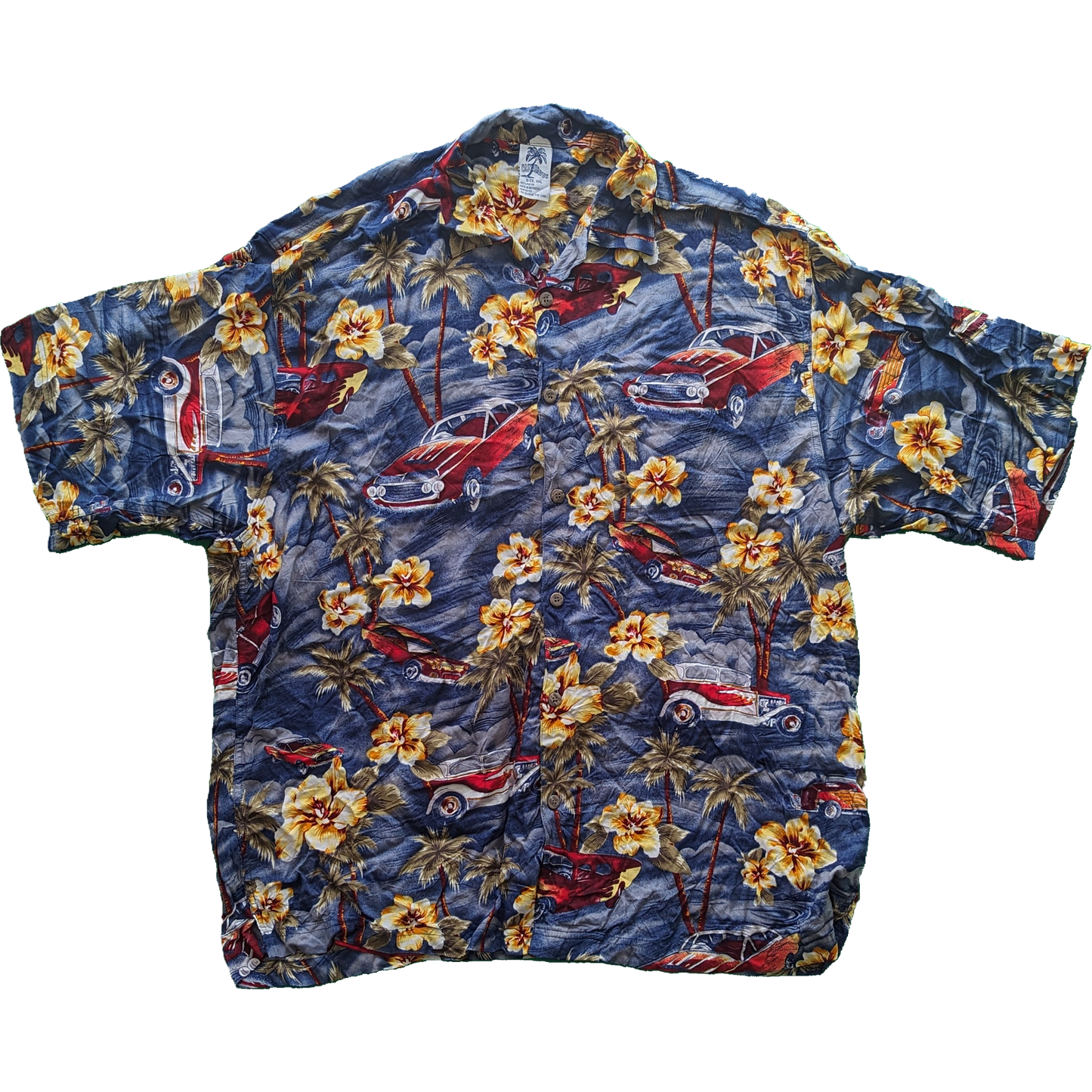 Vintage Hawaiian Shirt - Automotive Red Muscle