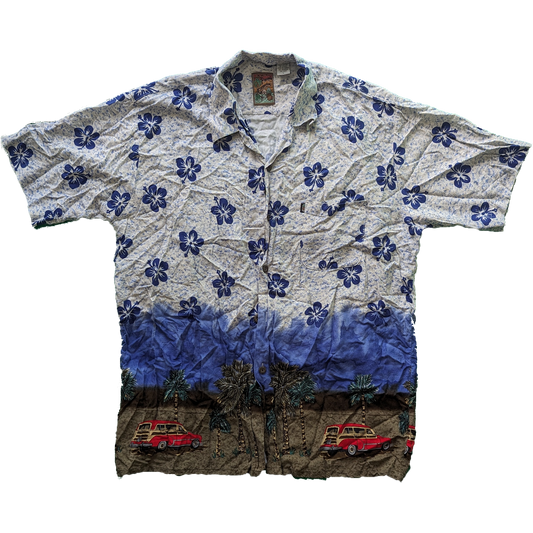 Vintage Hawaiian Shirt - Automotive Beach Cruiser